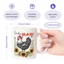 Alphynix 1pc 11oz White Mug with Funny "Chicken MAMA" Farmhouse Design and Red Bow, Unique & Humorous Christmas or Thanksgiving Gift image 7