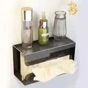 SNSP Toilet Tissue Box Storage Box Light Luxury Multi functional Toilet Paper Drawing Wall Hanging Tissue Box No Punching image 4