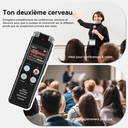 Rexsun L357 Enregistreur vocal avec réduction du bruit en aluminium, 128 Go image 7