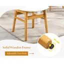 chairus Rattan Dining Chairs Set of 2 Kitchen Side Chairs with Wood Legs for Dining Room, PU Leather White image 4