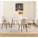 URBAN MEUBLE Table à manger rectangulaire effet marbre blanc - 110 x 70 x 75 cm image 7