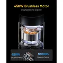 Vexilar V12 Cordless Vacuum Cleaner, 50KPa/450W/50Mins, Lightweight Cordless Vacuum with Anti-Tangle, LED Touchscreen, GreenEye Tech, Detachable Battery, Stick Vacuum for Hardfloor Carpet and Pet Hair UK image 6