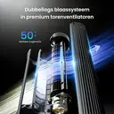 Airmate ultra-stille torenventilator, turbo luchtcirculatie ventilator, 65° breed zwenken, 11,89m lange luchttoevoer, DC borstelloze motor, 12 windsnelheden, 3 modi en 12u timer, slanke staande ventilator met afstandsbediening voor woning en kantoor image 3