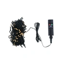 20 mètres 200 lumières, guirlande de lumières LED 3 fils 24V, batterie lithium 18650 1200 mAh, temporisation à trois vitesses, clignotement à huit fonctions, avec télécommande, recharge USB, blanc chaud. image 1
