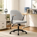 CLIPOP Home Office Chair Fabric, Ergonomic Computer Desk Chair, Swivel Chairs with Arms and Wheels, Padded Cushion Seat & Back Support for Study, Work Modern 0700 light grey single 61*63.5*95 cm image 1