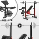 ISE Banc de Musculation Complet, Pliable Complet avec Support d'Haltères, Homme Coussin&Dossier Inclinable/Hauteur Réglable, Curl Leg Extension, SY-5024 image 9