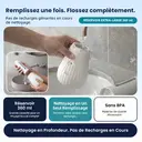 BAIR CARE M11 Hydropulseur dentaire avec assainissement UV (99,9 % d’élimination des bactéries), Très grand réservoir 360 ml, Rangement des buses, Rechargeable USB-C, Autonomie 30 jours, 4 modes de nettoyage, Étanche IPX8 pour appareils orthodontiques et voyage image 3