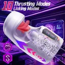 AAV Elektrischer Masturbator Sex Spielzeug für die Männer, Masturbieren | Männer Zunge Oralsex Blowjob mit 10 Schub & 10 Zungen leck Taschenmuschi Training Masturbator für Penis Pussy image 1