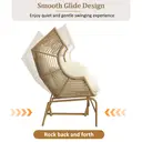 Garden Rocking Chair for Two, Patio Chair, Outdoor Swing Egg Chair, Rocking Chair, Garden Swing, Porch for the Garden, Balcony, or Terrace, Beige image 4