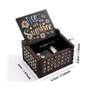 Alphynix Boîte à musique à manivelle vintage, 1 pièce, avec feuille musicale de « You Are My Sunshine » offerte, gravures de papillon et de motifs floraux, souvenir sentimental image 4