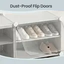 SONGMICSHOME Modular Shoe Storage Cabinet, 12-Compartment Organiser with Doors, Plastic and Steel Frame, Entryway, White image 7