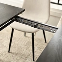 Table à Manger URBAN Motif Marbre Noir Rectangulaire Extensible 120-160/80/75cm image 5