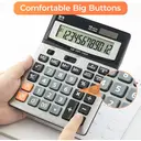 M&G Desk Calculator 12 Digit Extra Large LCD Display Calculators with Check & Correct, Dual Solar Power and Battery, Multi-Functional Financial Office Business Calculator with Big Buttons image 3