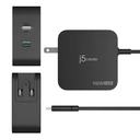 j5create JUP25102V 102W GaN PD USB-C® 2-Port Charger with Changeable AC Plugs, Black image 3