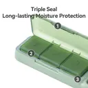 JORDAN&JUDY Small Pill Organizer Portable Mini Daily Pill Case Tablet Cutter Storage Box 1 pc Green image 3