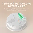 HEIMAN Smoke Detector, Radio Networkable, Wireless Smoke Detector Max. 40 Networkable Fire Alarms, 85 dB, 10 Year Battery, EN14604, with Mute Switch (Model 633-3 Pieces) image 6