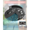 LEFANT N1 Aspirateur robot avec télécommande, silencieux, auto-recharge, puissance d’aspiration de 4500 Pa, recharge automatique, version sans Wi-Fi, idéal pour les poils d’animaux sur sols durs et tapis image 3