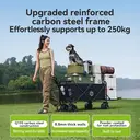 ochama Outdoor Camping Cart, Foldable Storage Camp Cart, Small Trolley for Picnic, Stall & Travel, Rear-Opening Trailer, Black, Rear-Openable, 150L image 2
