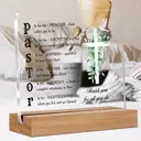 Alphynix Plaque de reconnaissance acronyme « PASTOR » en acrylique avec support en bois image 1