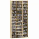 HOMCOM Rangements pour CD et DVD, étagère rangement, capacité max. 1116 CD/528 DVD, 36 compartiments et étagères réglables, pour bureau, salon, chambre, 102 x 23,5 x 195 cm, chêne image 0