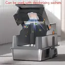 Savic Katzentoilette aus Edelstahl mit Deckel, XL, abgeschlossen, inklusive Schaufel, zwei Türen, leicht zu reinigen, geruchsreduzierend image 2