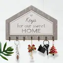 Alphynix 1 porte-clés en forme de maison, organiseur mural « Keys for our sweet HOME » avec détail cœur, rangement d'entrée pour clés et porte-clés image 1
