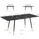 MEUBLES COSY Table à Manger Extensible avec Structure Métallique Noir image 2