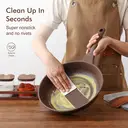 SENSARTE Ensemble de batterie de cuisine antiadhésive 13 pièces, pour cuisiner sainement, revêtement granité, poignées froides au toucher, accessoires en silicone et protège-marmits, sans PFOA image 5