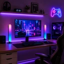LED-Lichtleiste, RGB-Lichtleiste mit App und Fernbedienung, Musiksynchronisation, Timer, intelligente USB-Stromversorgung, Stimmungsbeleuchtung, 25 cm image 2