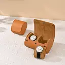 Oirlv Boîtier à montre de voyage 1 emplacement en cuir de luxe - Noir image 3