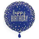 Unique Party Confetti Navy Birthday Balloon, 45cm image 0