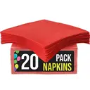 Unique Party Lunch Napkins, Red, 20 Pack image 0