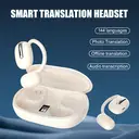 VoxorAI V90 Beige AI translator headset supports real-time translation in 150 languages and is suitable for study, travel, and business. image 2
