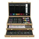 Coffret cadeau en bois de 175 pinceaux de peinture - Rouge cerise image 0