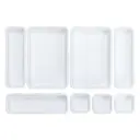 WhereHike Boîtes organisatrices pour tiroirs avec système de séparateurs intégrés et ajustables en plastique - Blanc image 5