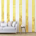 10pcs PVC mirror stickers, vertical stripes, gold-colored, self-adhesive, multi-piece pack, minimalist decorative splicing mirror for living room and bathroom,gold,5*35cm image 1