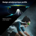 Revoray X3 Lunettes de soleil de cyclisme avec verre monobloc en PC haute définition et antichoc, monture légère en TR90, protection UV400, et design aérodynamique - Vert image 3