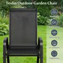 4pcs Gartenstühle Stapelstuhl Camping Hochlehner Terrassenstuhl Textilene Stahlgestell für Gärten Balkone Restaurants 150 kg Belastbar 54 x 69 x 93cm Schwarz Schwarz image 4