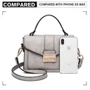 Miss Lulu Leather Look Midi Cross Body Bag for Women, Shoulder Handbag with Adjustable Strap, Elegant Wedding Guest Purse grey image 5
