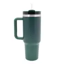 Milestone Travel Mug & Straw with Handle Stainless Steel Double Walled Evergreen 1200ml image 1