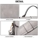 Miss Lulu Leather Look Midi Cross Body Bag for Women, Shoulder Handbag with Adjustable Strap, Elegant Wedding Guest Purse grey image 2