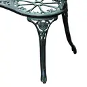 Outsunny Banc de Jardin 2 Places Style néo-rétro Motif Rose Lignes fuselées 100L x 54l x 78H cm Fonte d'aluminium Vert Vieilli image 8