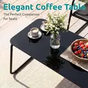 Ensemble de mobilier de jardin 4 pièces, groupe de sièges d'extérieur en Textilène avec banc 2 places, 2 chaises et table à p image 3