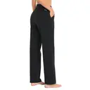 Willit Women's Cotton Sweatpants Open Bottom Yoga Sports Straight Leg Pants with Pockets Black S image 2