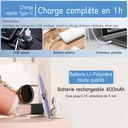 SUNLUXY S600 Recourbe-cils électrique pour courbure naturelle longue tenue, avec affichage LED de la température et de la batterie, arrêt automatique de sécurité - Violet image 6