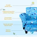 HOMCOM Toddler Chair Children's Armchairs Wood Frame w/ Footrest Anti-Slip Legs High Back Arms for Bedroom Playroom Cute Clou image 2