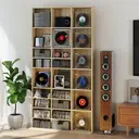 HOMCOM Rangements pour CD et DVD, étagère rangement, capacité max. 1116 CD/528 DVD, 36 compartiments et étagères réglables, pour bureau, salon, chambre, 102 x 23,5 x 195 cm, chêne image 8