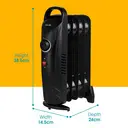 abode 5‑Fin Oil‑Filled Radiator 650W - Black, AOFR5001B image 3
