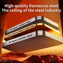 WANGMAZI Couteau de chef Santoku en acier Damassé, polyvalent pour trancher viande et légumes, outil de chef compact, essentiel et efficace pour la cuisine à domicile image 3