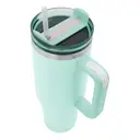 Milestone Travel Mug & Straw with Handle Stainless Steel Double Walled Mint Green 1200ml image 2